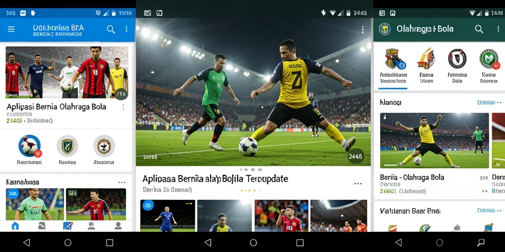 Tampilan antarmuka aplikasi Olahraga Bola yang modern dan informatif.