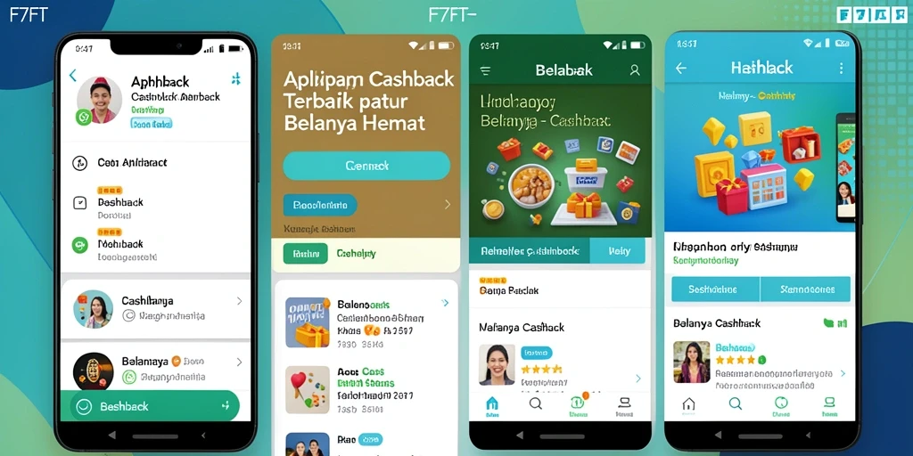 Tampilan aplikasi F7F7 dengan fitur cashback yang menarik.