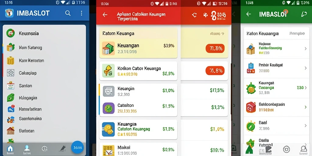 Antarmuka aplikasi IMBASLOT yang jelas untuk catatan keuangan.