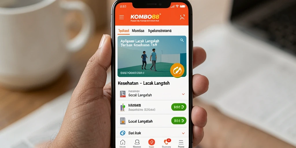 Tampilan antarmuka KOMBO88 untuk pelacakan langkah dan aktivitas.