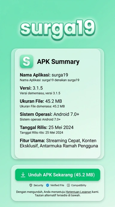 Tampilan halaman APK surga19