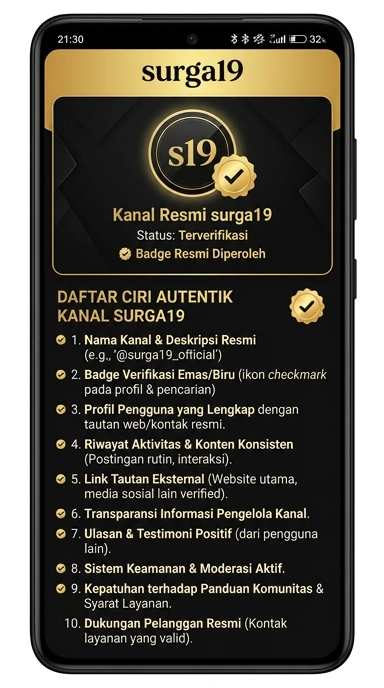 Tampilan kanal resmi surga19